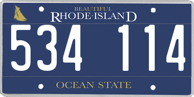 RI license plate 534114