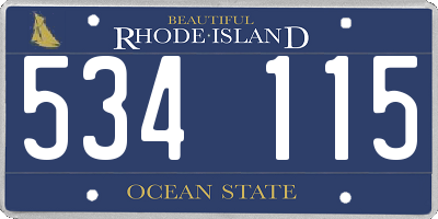 RI license plate 534115