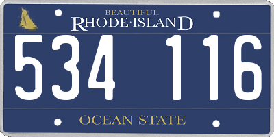 RI license plate 534116