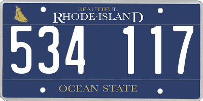 RI license plate 534117