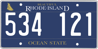 RI license plate 534121