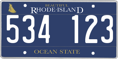 RI license plate 534123