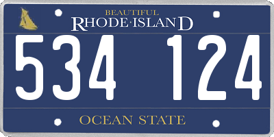 RI license plate 534124