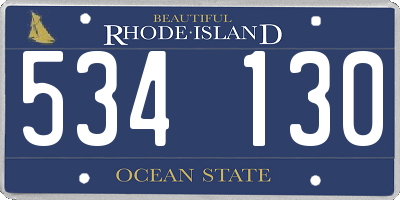 RI license plate 534130