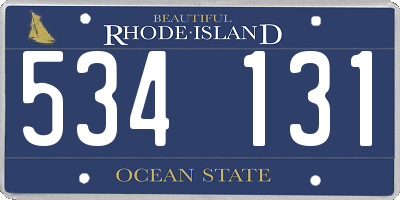 RI license plate 534131
