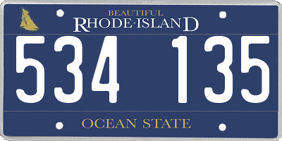 RI license plate 534135