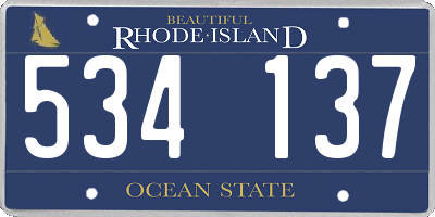 RI license plate 534137