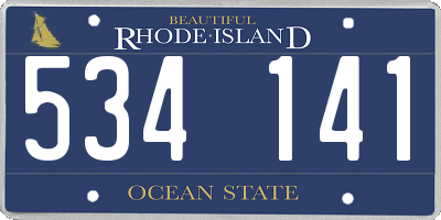 RI license plate 534141