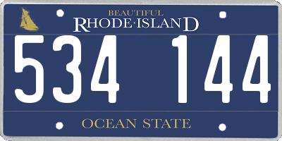 RI license plate 534144