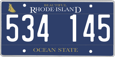 RI license plate 534145