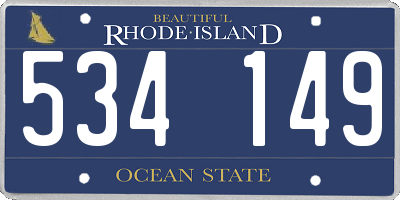 RI license plate 534149