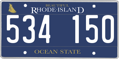 RI license plate 534150