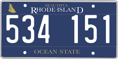 RI license plate 534151