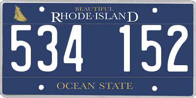 RI license plate 534152