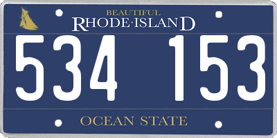 RI license plate 534153