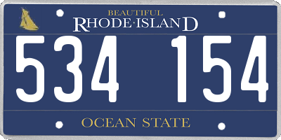 RI license plate 534154