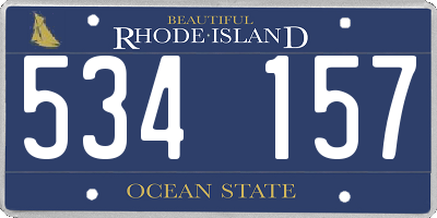 RI license plate 534157