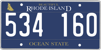 RI license plate 534160