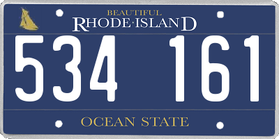 RI license plate 534161