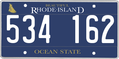 RI license plate 534162