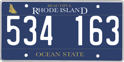 RI license plate 534163