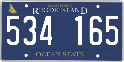 RI license plate 534165