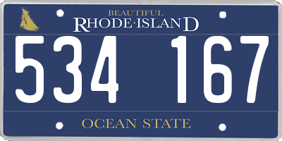 RI license plate 534167