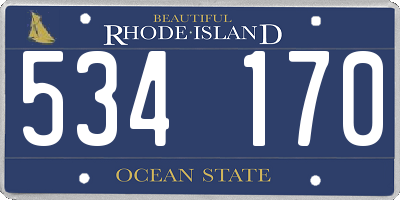 RI license plate 534170