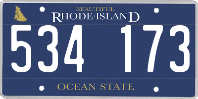RI license plate 534173
