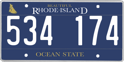 RI license plate 534174