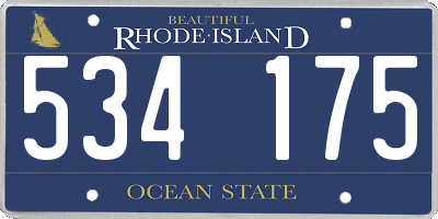 RI license plate 534175