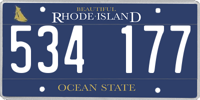 RI license plate 534177