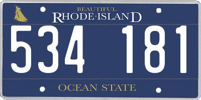 RI license plate 534181