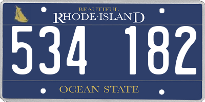RI license plate 534182