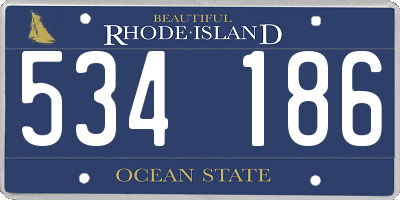 RI license plate 534186