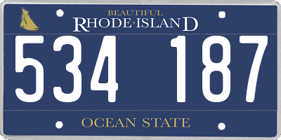 RI license plate 534187