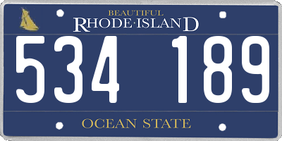 RI license plate 534189