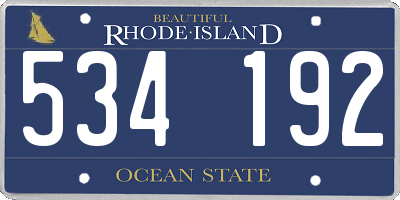 RI license plate 534192