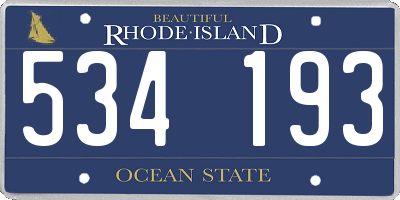 RI license plate 534193