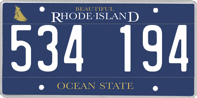 RI license plate 534194