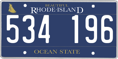 RI license plate 534196