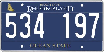 RI license plate 534197