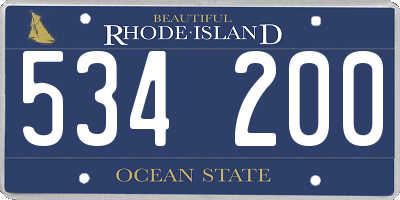 RI license plate 534200