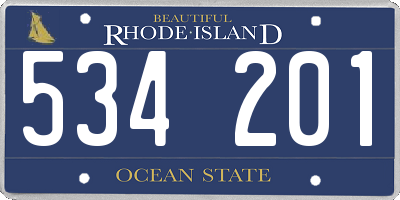 RI license plate 534201