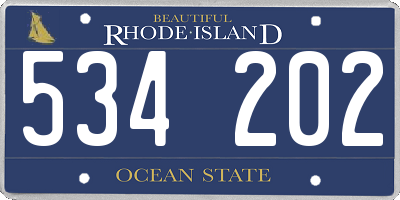RI license plate 534202