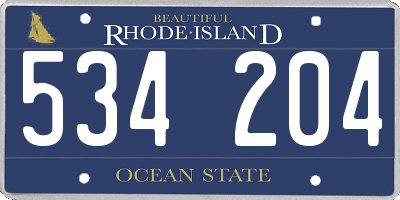RI license plate 534204