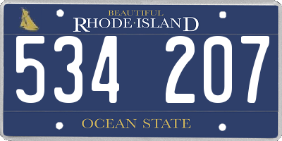 RI license plate 534207