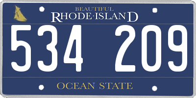 RI license plate 534209