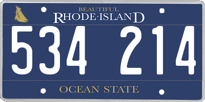 RI license plate 534214