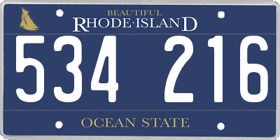 RI license plate 534216